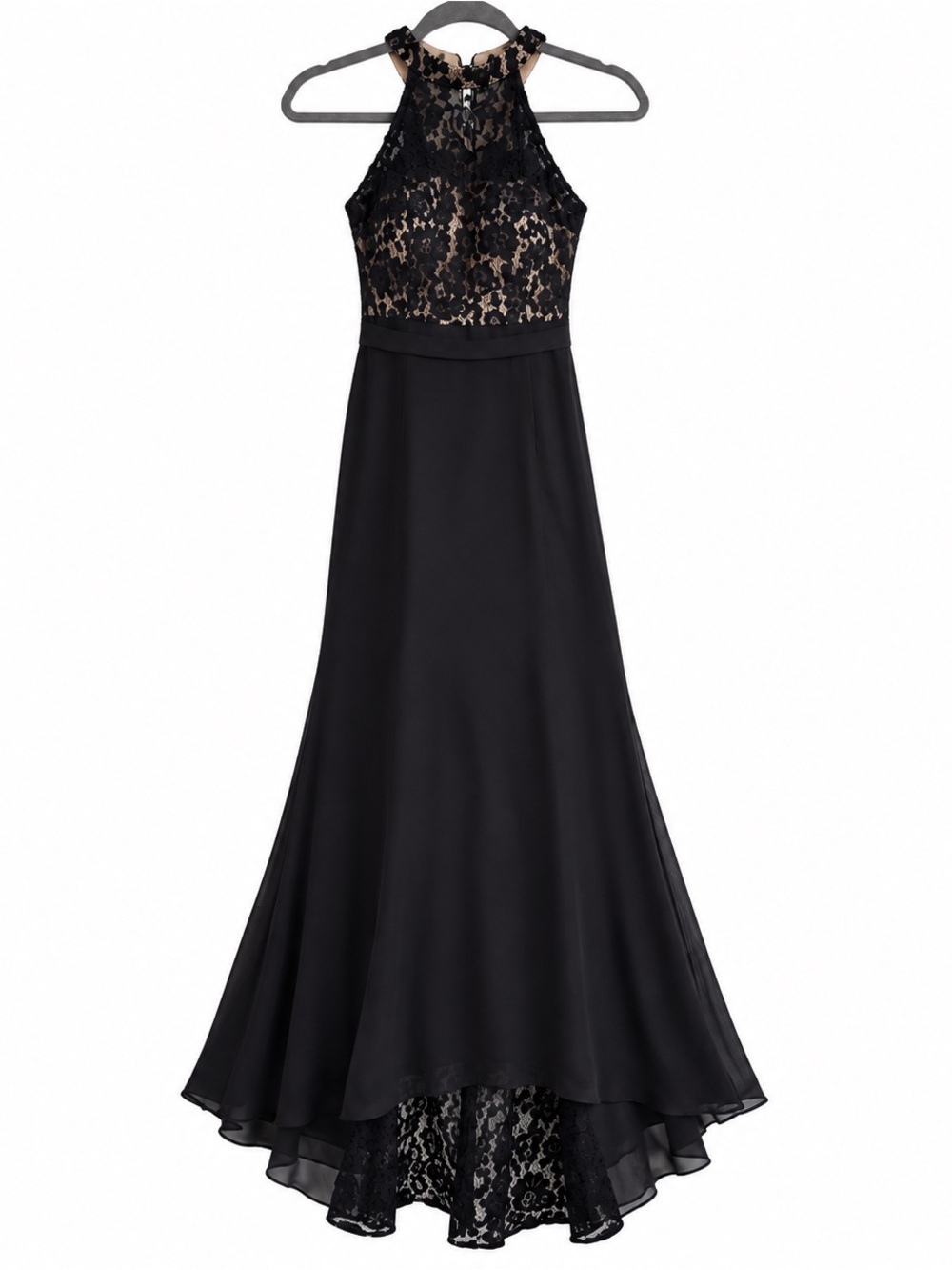 Christina Wu Black Halter Maxi Dress Style 22775 - Picture 2 of 5